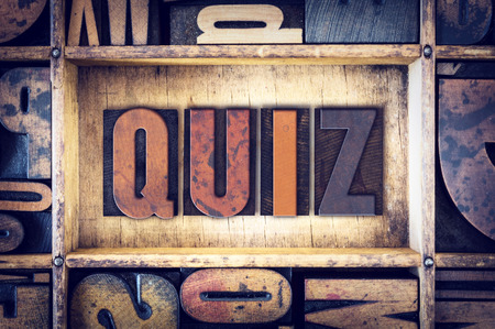50435335 - the word "quiz" written in vintage wooden letterpress type.
